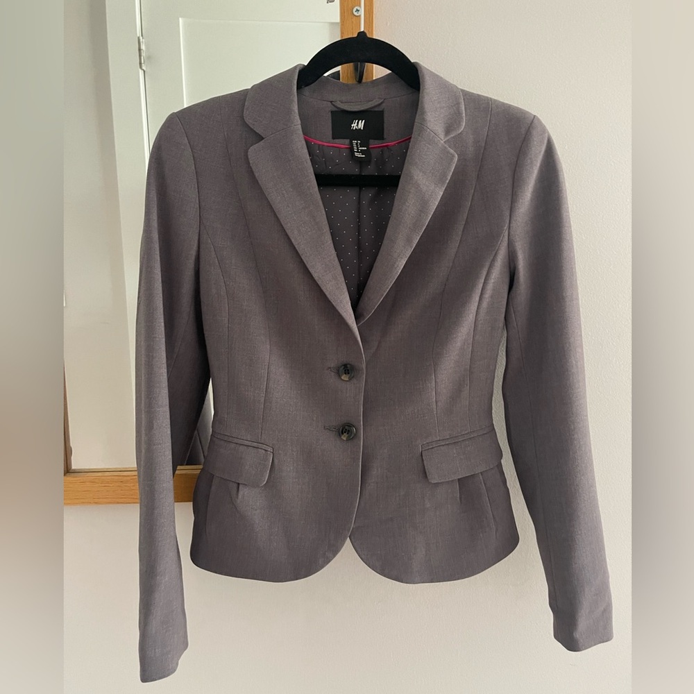 H&M Fitted Grey Blazer for Work